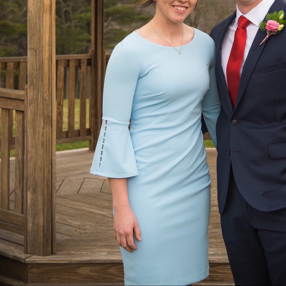Calvin Klein Bell Sleeve, Mid Dress